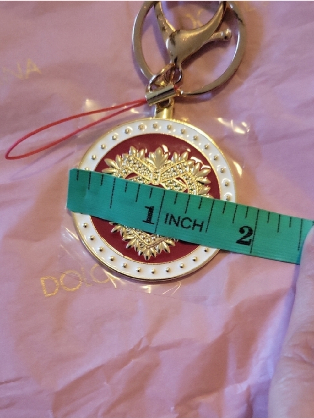 Dolce & Gabbana Red and Gold Heart Charm Key & Card Holder - Picture 8 of 10